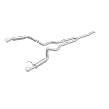 Load image into Gallery viewer, MagnaFlow Cat-Back 15-16 Ford Mustang 2.3L L4 Competition SS 3in Dual Split Rear 4.5in Black Tips - 19256