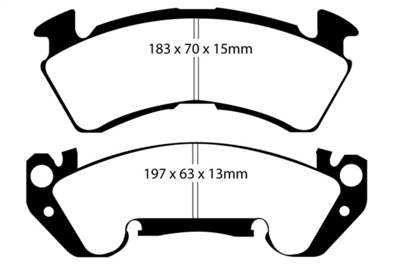 EBC 92-96 Chevrolet Caprice 4.3 Police Yellowstuff Front Brake Pads - DP41147R
