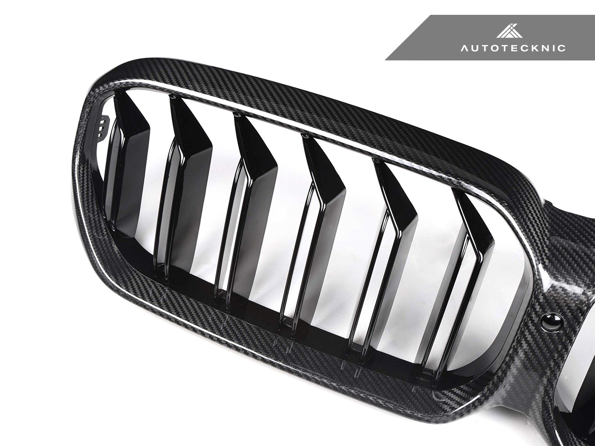 AutoTecknic Dry Carbon Fiber Dual-Slats Front Grilles - BMW G30 5-Series LCI