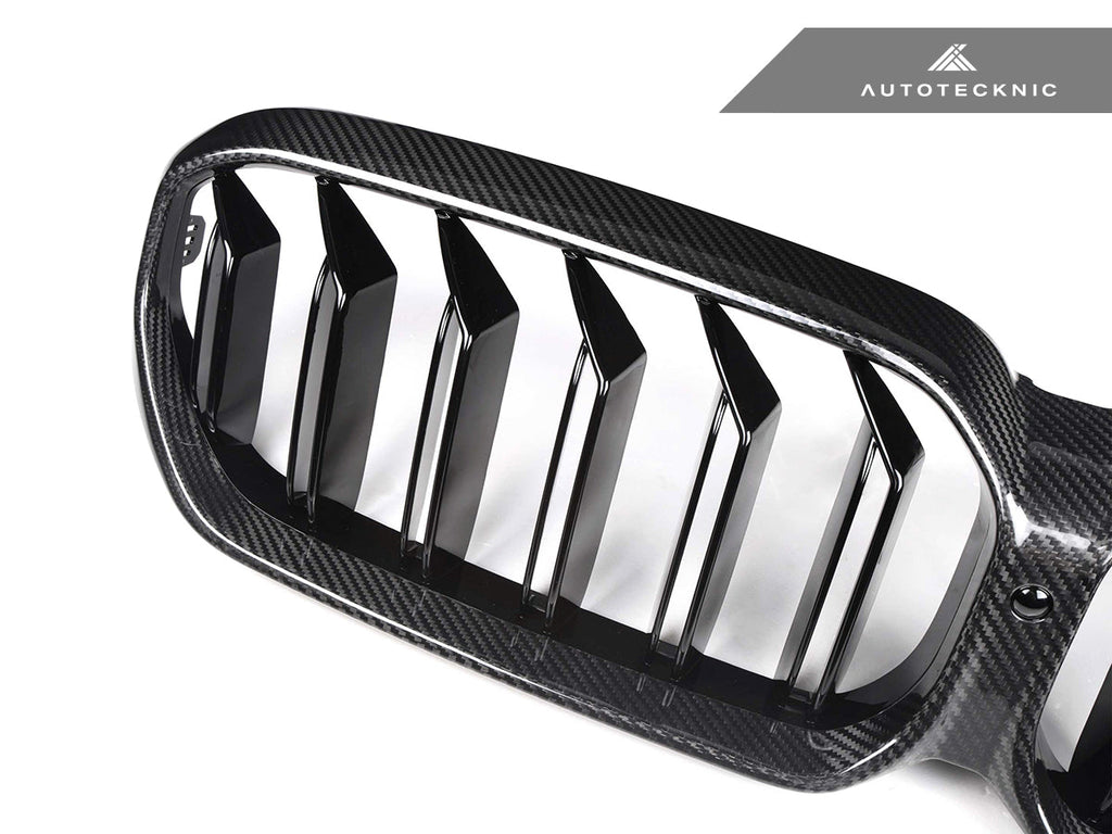 AutoTecknic Dry Carbon Fiber Dual-Slats Front Grilles - BMW G30 5-Series LCI