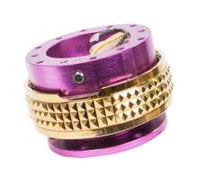 Load image into Gallery viewer, NRG Quick Release Kit - Pyramid Edition - Purple Body / Chrome Gold Pyramid Ring - SRK-210PP/CG