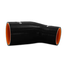 Load image into Gallery viewer, Mishimoto Silicone Reducer Coupler 45 Degree 2.25in to 3in - Black - MMCP-R45-22530BK