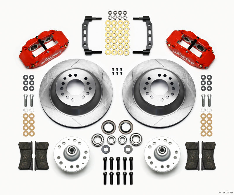 Wilwood Narrow Superlite 6R Front Hub & 1PC Rtr Kit 12.88in-Red 74-80 Pinto Disc Spindle only - 140-12275-R