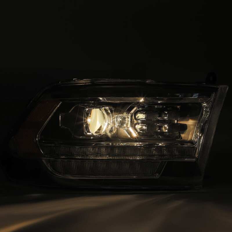 AlphaRex 09-18 Dodge Ram 2500HD LUXX LED Proj Headlights Plank Style Black w/Seq Signal/Smoked DRL - 880520