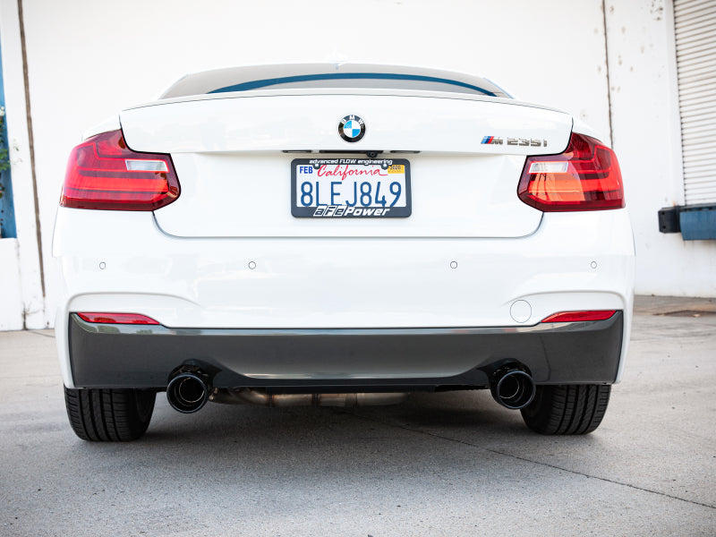 aFe MACH ForceXP 3IN to 2.5IN 304SS Cat-Back Exhaust System w/ Black Tips 14-16 BMW M235i (F22/23) - 49-36347-B