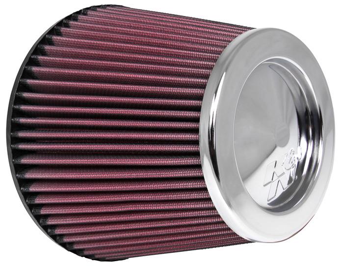 K&N Universal Chrome Filter 6in Flange ID x 7.5in Base OD x 5in Top OD x 6in H - RC-4381