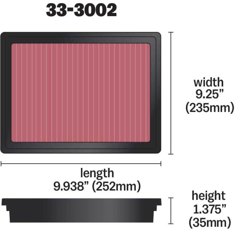 K&N 12 Isuzu D-Max 2.5L L4 DSL Replacement Air Filter - 33-3002