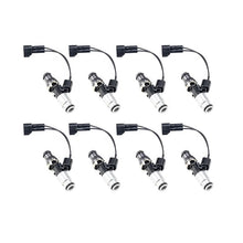 Load image into Gallery viewer, Injector Dynamics ID1050X Injectors 14mm (Grey) Adaptor Top Bottom (Silver) Adaptor (Set of 8) - 1050.60.14.14B.8-PU