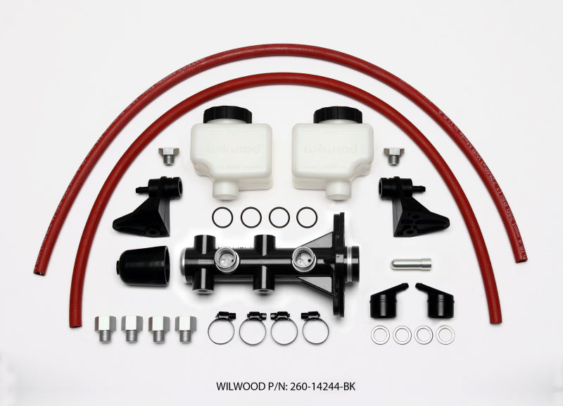 Wilwood Tandem Remote Master Cylinder - 1 1/8in Bore Black - 260-14244-BK