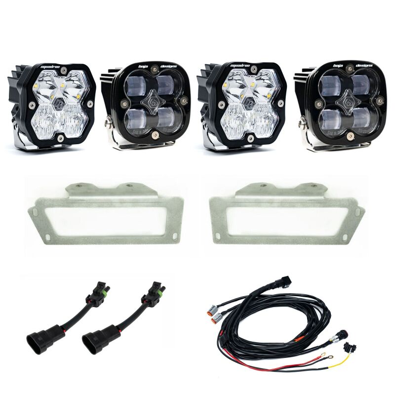 Baja Designs 10-18 Dodge Ram 2500/3500 / 09-12 Ram 1500 Squadron SAE 2.0 Fog Kit (SAE Fog) - Clear - 440054