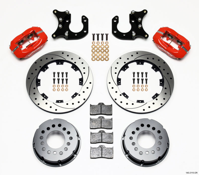Wilwood Forged Dynalite P/S Rear Kit Drilled Red Big Ford 2.36in Offset - 140-2115-DR