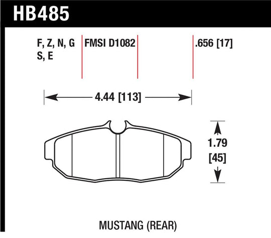 Hawk 2011-2012 Ford Mustang 5.0L Perf. 5.0 (w/Brembo Brakes) High Perf. Street 5.0 Rear Brake Pads - HB485B.656