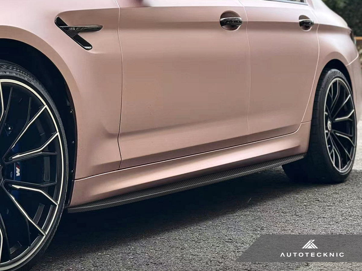 AutoTecknic Dry Carbon Fiber Side Skirt Extension Set - BMW F90 M5 | G30 5-Series