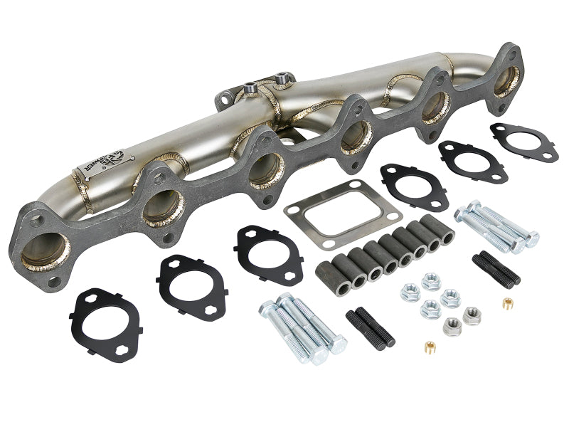 aFe Twisted Steel Header Turbo Manifold (T4) 98.5-02 Dodge Diesel Trucks L6 5.9L (td) - 48-32019