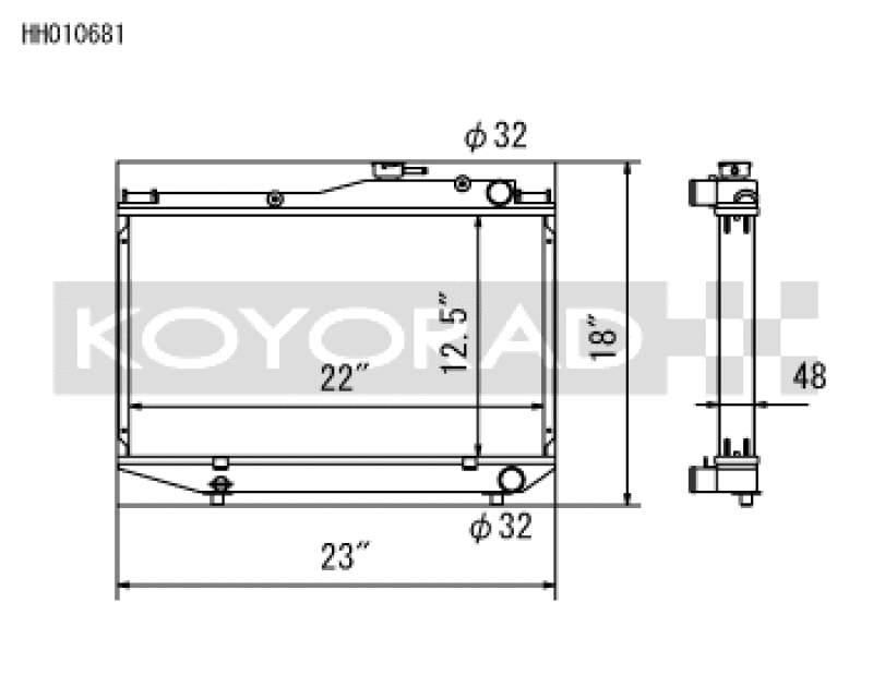 Koyo 84-87 Toyota Corolla GT-S 1.6L 4AGE AE86 Radiator - HH010681