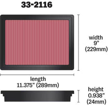 Load image into Gallery viewer, K&amp;N 97-98 Holden VT Commodore Drop In Air Filter - 33-2116