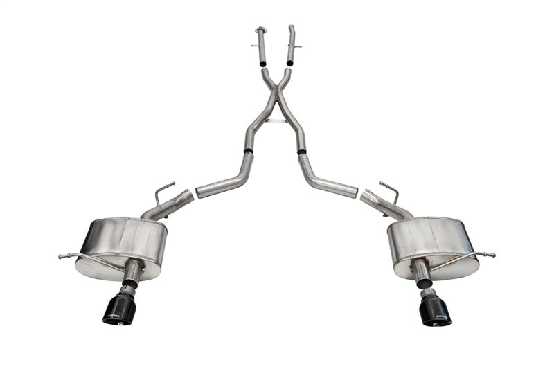 Corsa 2011-2025 Dodge Durango Xtreme 2.5in Cat-Back Dual Rear Exit w/ Single 4.5in Black PVD Tips - 21186BLK