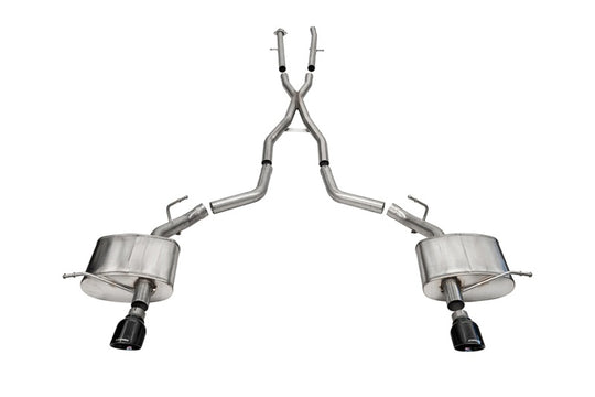 Corsa 2011-2025 Dodge Durango Xtreme 2.5in Cat-Back Dual Rear Exit w/ Single 4.5in Black PVD Tips - 21186BLK