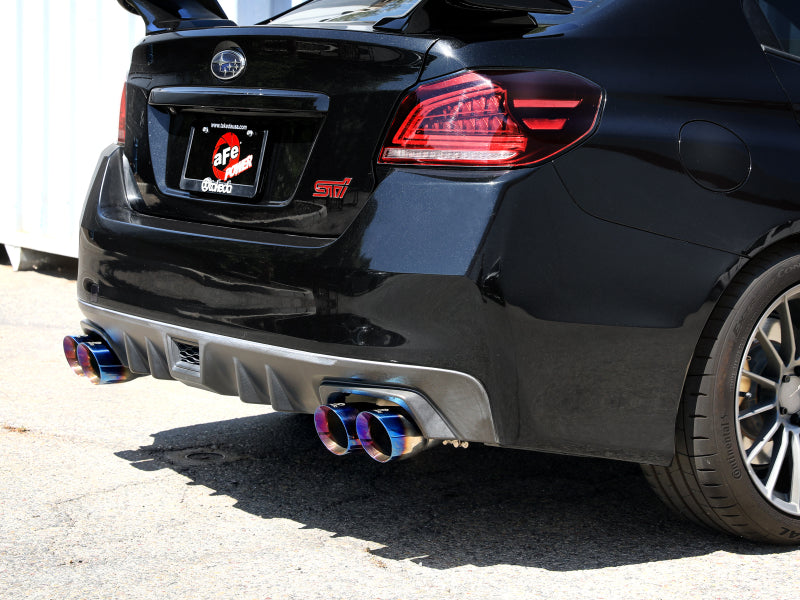 aFe Subaru WRX/STi 15-21 H4-2.0/2.5L Takeda 3in to 2-1/2in Stnlss Cat-Back Exhaust w/ Blue Flame Tip - 49-36810-L