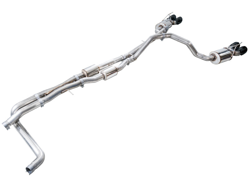 AWE Tuning 2021+ Cadillac Escalade 6.2L 0FG Dual Exit Exhaust System w/ 5in Diamond Blk Tips - 3015-43321