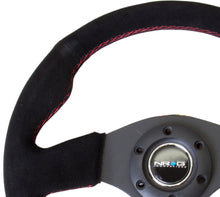 Load image into Gallery viewer, NRG Reinforced Steering Wheel (320mm) Suede w/Red Stitch - RST-012S-RS