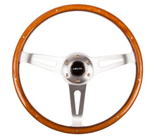 Load image into Gallery viewer, NRG Classic Wood Grain Steering Wheel (365mm) Wood w/Metal Accents &amp; Polished Alum. 3-Spoke Center - ST-065