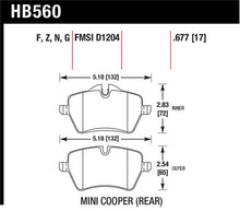 Load image into Gallery viewer, Hawk 05-06 JCW R53 Cooper S &amp; 07+ R56 Cooper S HP+ Street Front Brake Pads - HB560N.677