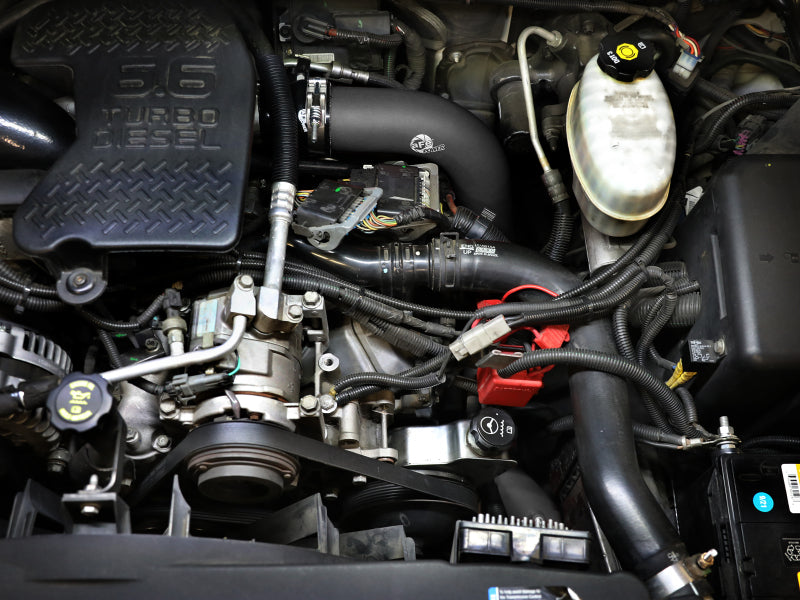 aFe 06-10 GM Diesel Trucks V8 6.6L BladeRunner Aluminum Hot & Cold Charge Pipe Kit - Black - 46-20054-B