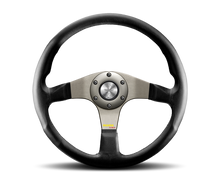 Load image into Gallery viewer, Momo Tuner Steering Wheel 350 mm - Black Leather/Red Stitch/Black Spokes - TUN35BK0B