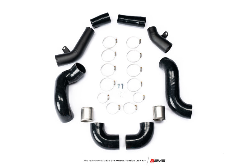 AMS Performance 2009+ Nissan R35 GTR Omega Turbo Kit 3in Lower Intercooler Pipes (Omega 9 & 14) - ALP.07.14.0020-1