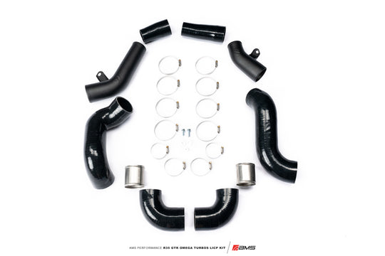 AMS Performance 2009+ Nissan R35 GTR Omega Turbo Kit 3in Lower Intercooler Pipes (Omega 9 & 14) - ALP.07.14.0020-1