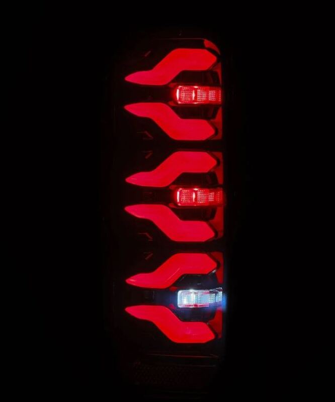 AlphaRex 87-96 Ford Bronco/F-150 Luxx-Series LED Tail Lights - Black Red - 658007