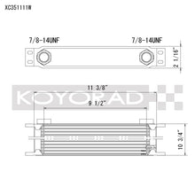 Load image into Gallery viewer, Koyo 35 Row Oil Cooler 11.25in x 11in x 2in (-10AN ORB provisions) - XC351111W