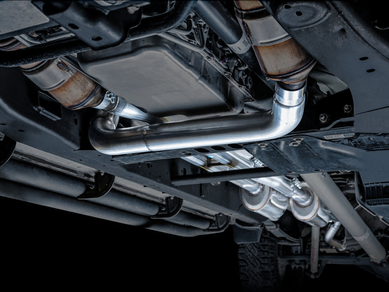 AWE Tuning 4th Gen GM 1500 6.2L 0FG Cat-Back Split Rear Exit (w/ Bumper Cutouts) - Quad Chrome Tips - 3015-42203