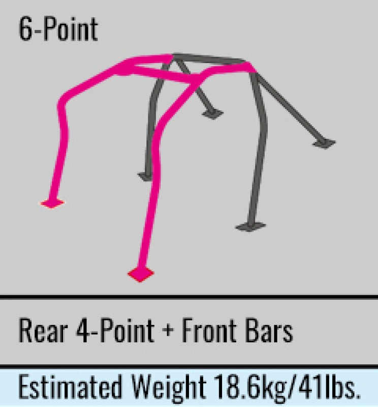 Cusco Chro-moly D1 Roll Cage Around Dash 90-97 Mazda Miata 99-05 Miata MX-5 w/ Hardtop - 404 261 EHT
