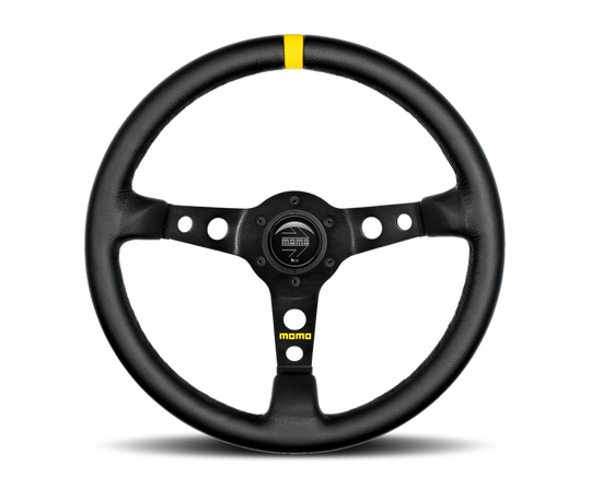 Momo MOD07 Steering Wheel 350 mm - Black Leather/Black Spokes/1 Stripe - R1905/35L