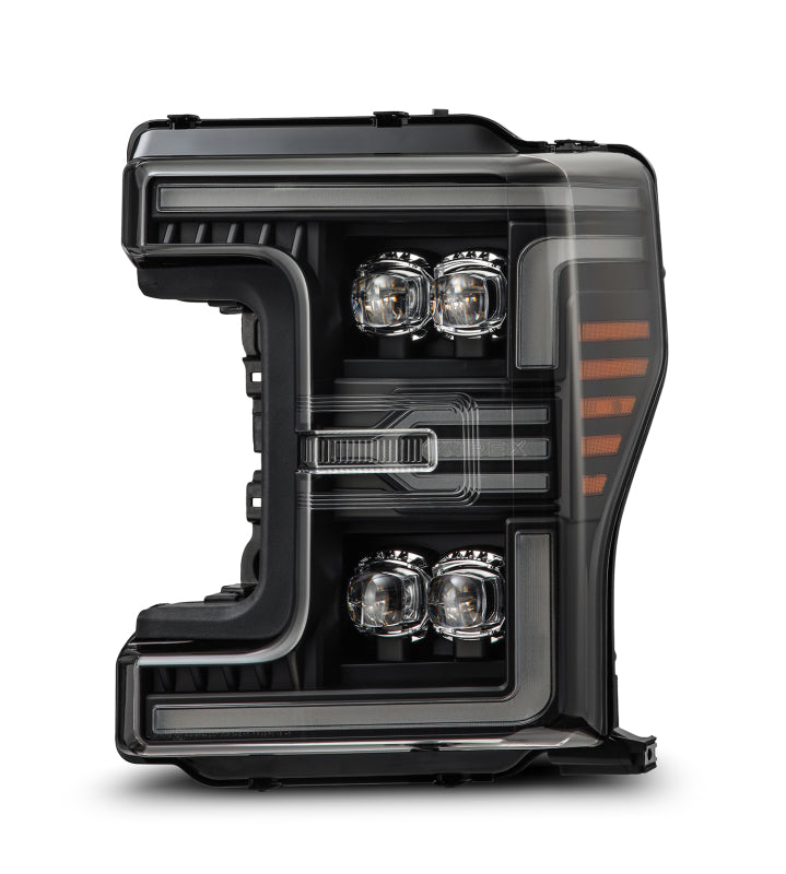 AlphaRex 17-19 Ford F-250/350/450 SD NOVA-Series LED Proj Headlights Alpha-Bk w/Acv Light SS & SBDRL - 880324