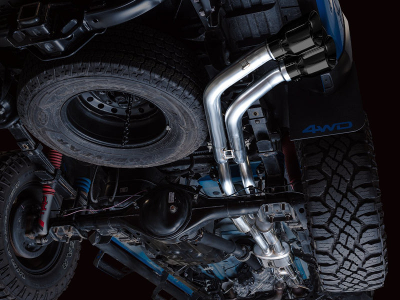 AWE Tuning 16-22 Toyota Tacoma 0FG Cat-Back Exhaust w/ BashGuard - Dual Diamond Black Tips - 3015-33826