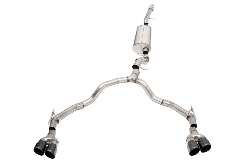 Corsa 2021-2025 Suburban / Yukon XL 6.2L 4WD Dual Rear 3in to 2.75in Sport Cat-Back DW 4in BLK Tips - 21130BLK