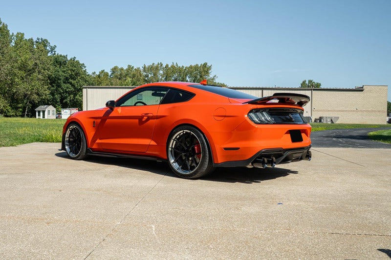 Corsa 20-22 Ford Mustang GT500 3.0in Dual Rear Exit Catback w/ Twin 5.0in Blk Straight Cut Pro Tips - 21292BLK