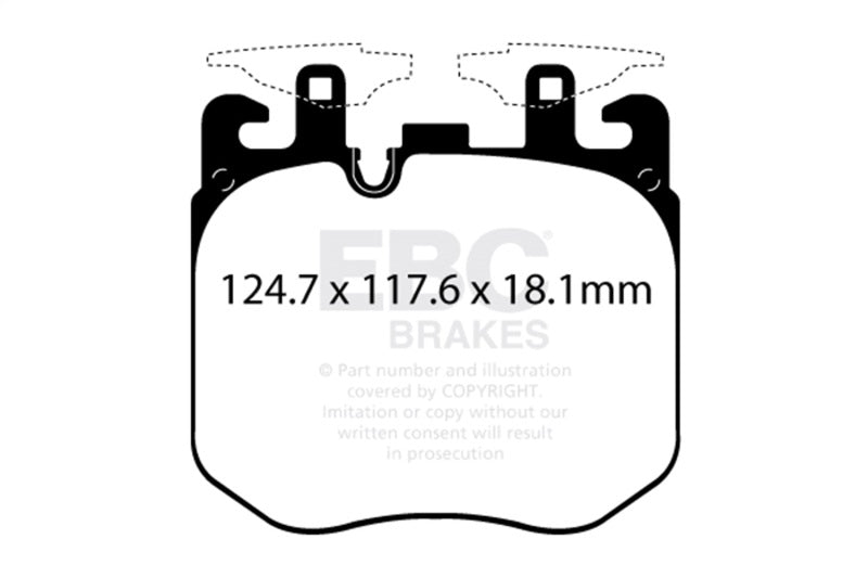 EBC 2019+ BMW X5 3.0T / 2020+ BMW X6 4.4TT M50 (G05/G06/G07) Redstuff Front Brake Pads - DP32304C