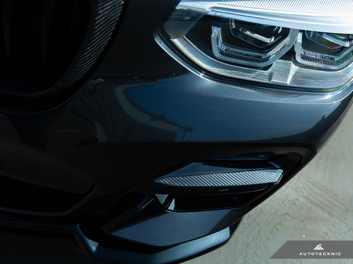 AutoTecknic Carbon Fiber Front Bumper Trim Set - BMW G01 X3 | G02 X4 M40I Pre-LCI