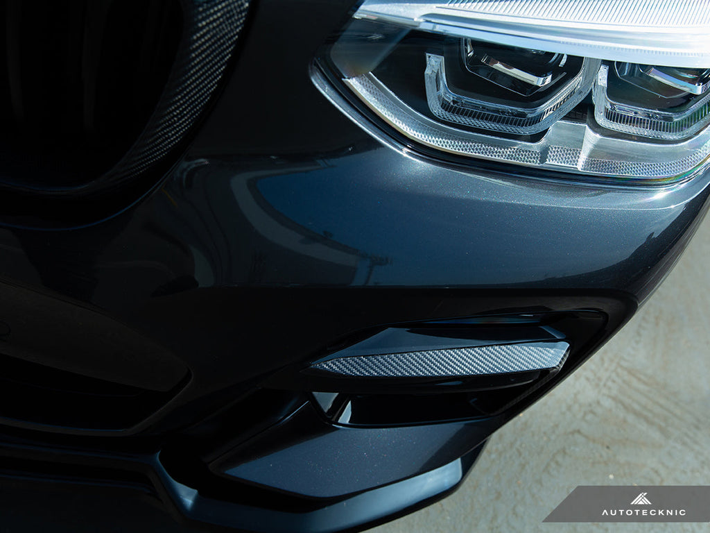 AutoTecknic Carbon Fiber Front Bumper Trim Set - BMW G01 X3 | G02 X4 M40I Pre-LCI