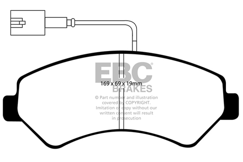 EBC 2014-2016 Ram Trucks Promaster 3.0L TD Yellowstuff Front Brake Pads - DP41969/2R