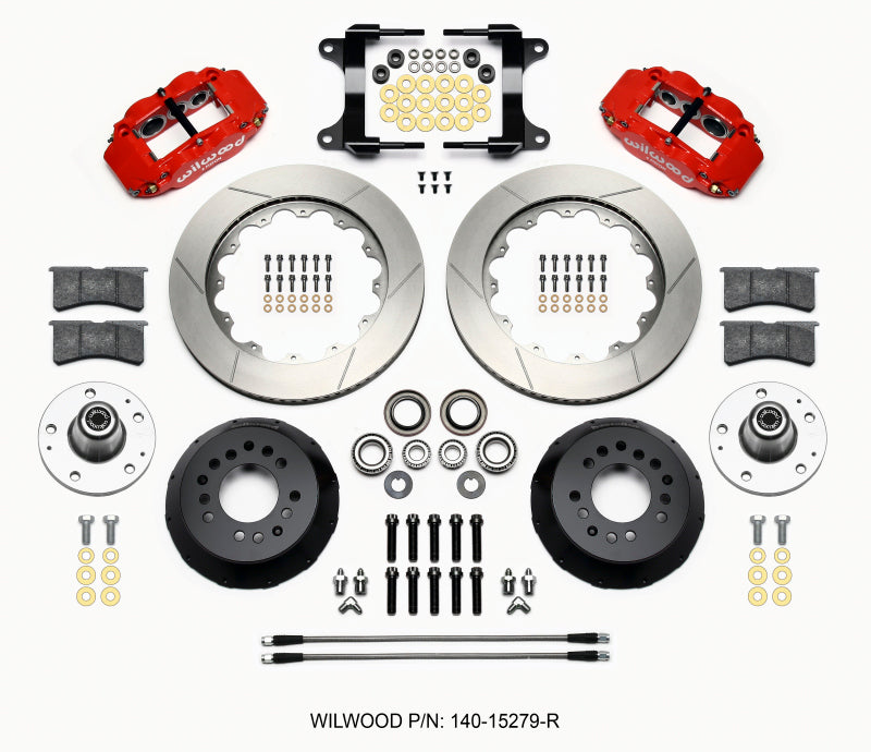 Wilwood Narrow Superlite 6R Front Hub Kit 14.00in Red 82-92 Camaro//Firebird - 140-15279-R
