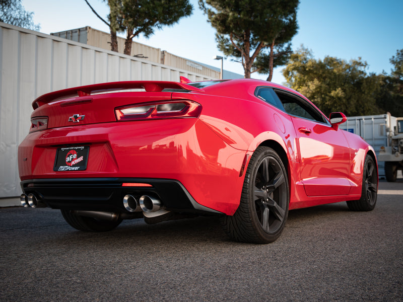 aFe POWER MACH Force-Xp 3in Axle-Back 16-21 Chevrolet Camaro SS V8 6.2L w/Mufflers - Polished - 49-44119-P