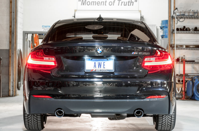 AWE Tuning BMW F22 M235i / M240i Touring Edition Axle-Back Exhaust - Chrome Silver Tips (90mm) - 3010-32028
