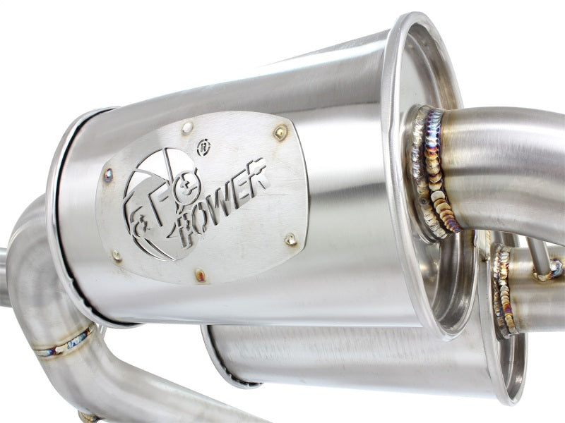 aFe MACHForce XP SS-304 Black Tip 2.5in Dia Cat Back Exhaust 12-14 BMW 335i (F30) 3.0L (t) - 49-36326-B