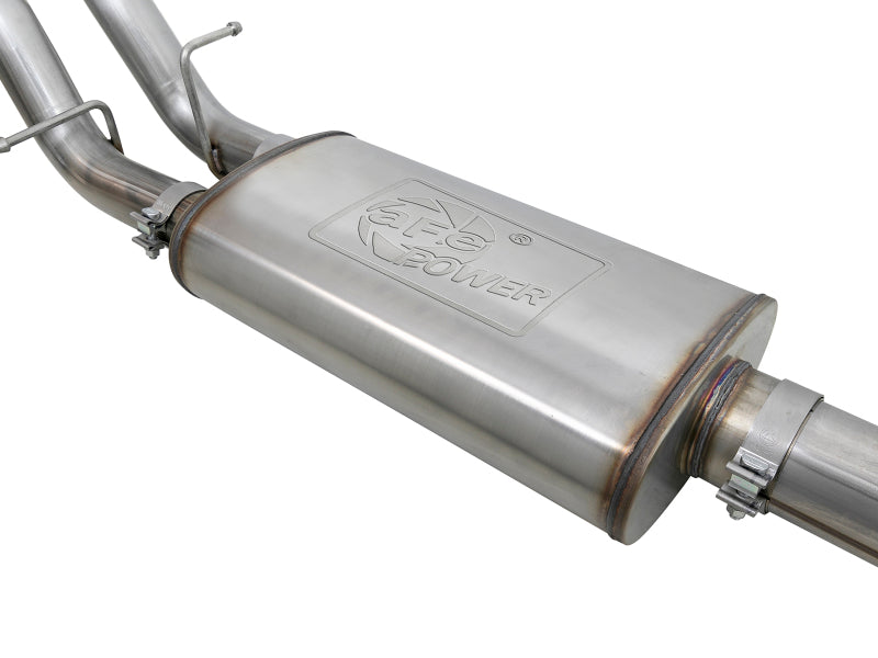aFe Vulcan Series 4-3in 304SS Exhaust Cat-Back w/ Blk Tips 2019 GM Silverado/Sierra 1500 V8-6.2L - 49-34102-B