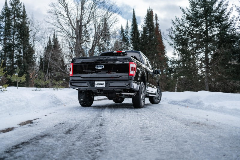 MBRP 2021+ Ford F-150 2.7L/ 3.5L Ecoboost 5.0L Single Side 3in Aluminized Steel Catback Exhaust - S5211AL